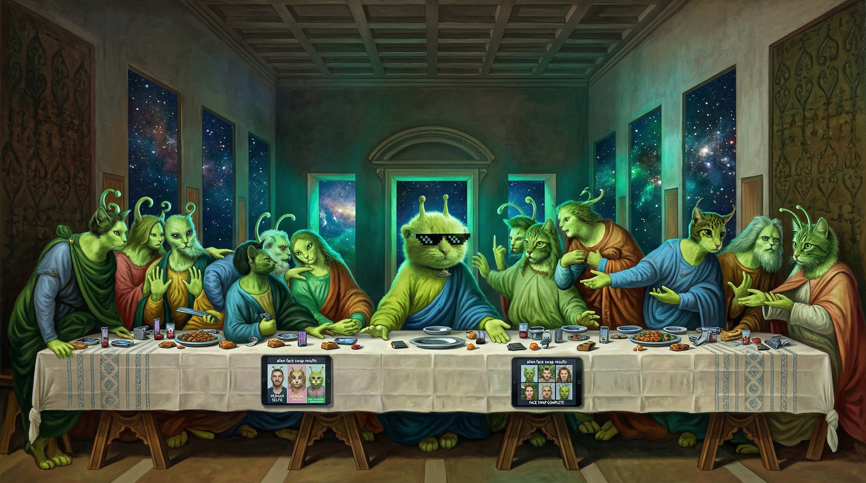 The Last Supper - Alien Cat edition